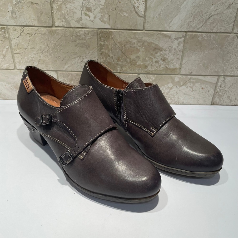 Pikolinos Rotterdam Leather‎ Monk Strap Gray Brown Ankle Boots Size 37 US 6.5-7